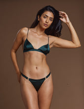 Charger l'image dans la galerie, Silk Triangle Bralette - Emerald Green